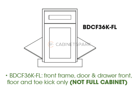 Forevermark AX-BDCF36K-FL Base Diagonal Corner Floor Cabinet | Xterra Blue Shaker