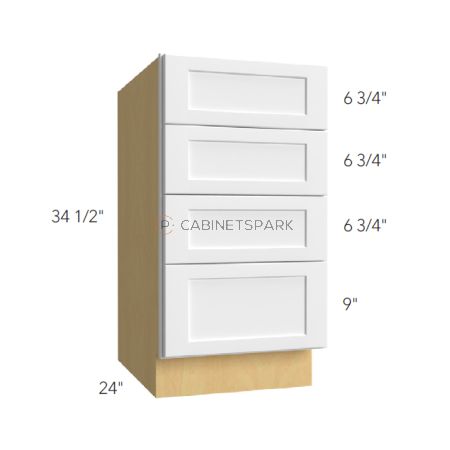 Fabuwood ID-DB18-4 Drawer Pack Base Cabinet | Imperio Dove