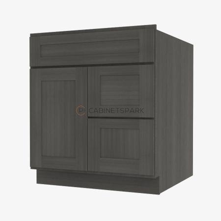 Forevermark AG-S3021DR-34-1/2" Combo Vanity with Right Drawer | Greystone Shaker