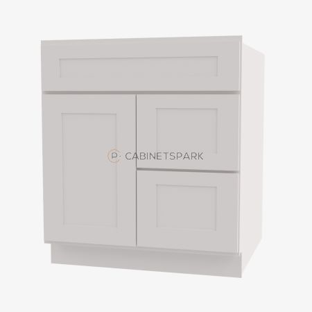 Forevermark AW-S3021DR-34-1/2" Combo Vanity with Right Drawer | Ice White Shaker