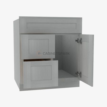 Forevermark AN-S3021DL-34-1/2" Combo Vanity with Left Drawer | Nova Light Grey Shaker