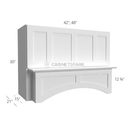 Fabuwood FS-RHA423021 4 Panel Arched Wood Hood | Fusion Stone