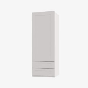 AW-W2D1860 Single Door Cabinets 18 Inch Wall Cabinet With 2 Built-In Drawers | RTA White Shaker