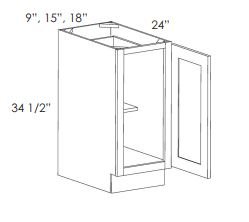 AB-FB12 Full Height Single Door Cabinets 12 Inch Base Cabinet | Lait Gray Shaker