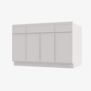 PW-S4821B12D-34-1/2 Double Door 48 Inch Sink Base Combo Vanity with Drawers | Petit White