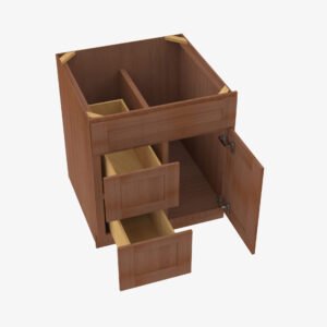 AR-S3021DL-34-1/2 Single Door Cabinets 30 Inch Combo Vanity with Left Drawer | Woodland Brown Shaker