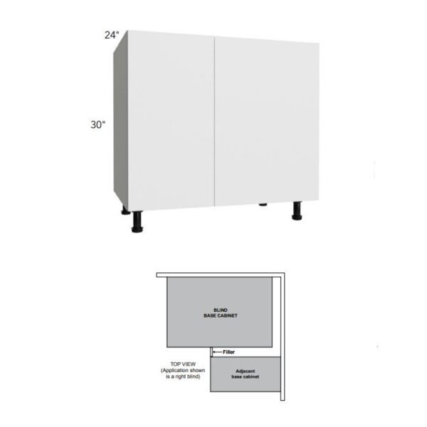 Fabuwood Kitchen Cabinet Illume Series ICBG-BLB42/45FD Illume Catalina Bianco Gloss Trash Can Tray