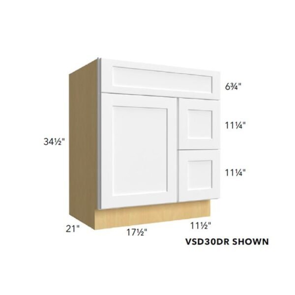 Fabuwood Kitchen Cabinet  VPHF-VSD30DL Value Premium Hallmark Frost Vanity Sink & Drawer Combo